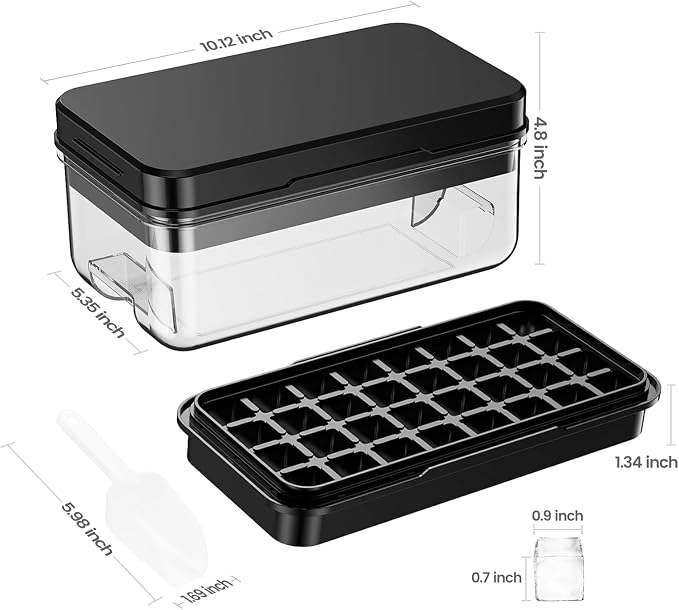 Ice Cube Tray with Lid and Bin, Ice Cube Tray Mold, with 1 tray, Ice Freezer - Image 2