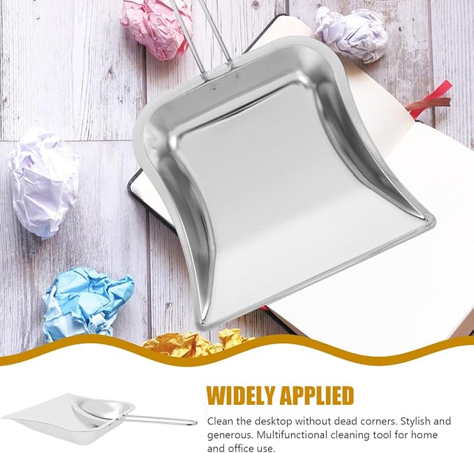 Mini Dust Pan for Table Metal Dust Pan and Brush Sets Stainless Steel Shovel - Image 7