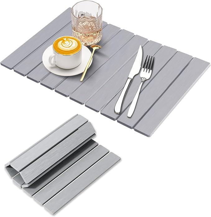 Stone Dish Drying Mat for Kitchen Counter, Collapsible Dish Drying Mat 24"×16" by Unknown