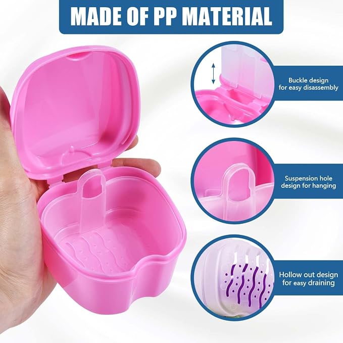 2 Pack Denture Bath Case Cup Box Holder Storage Container - Image 3