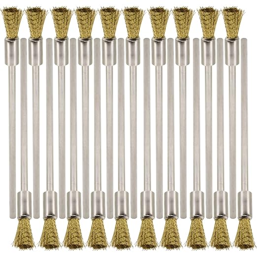 20PCS Brass Wire Brushes with Extended Handle by LingGan