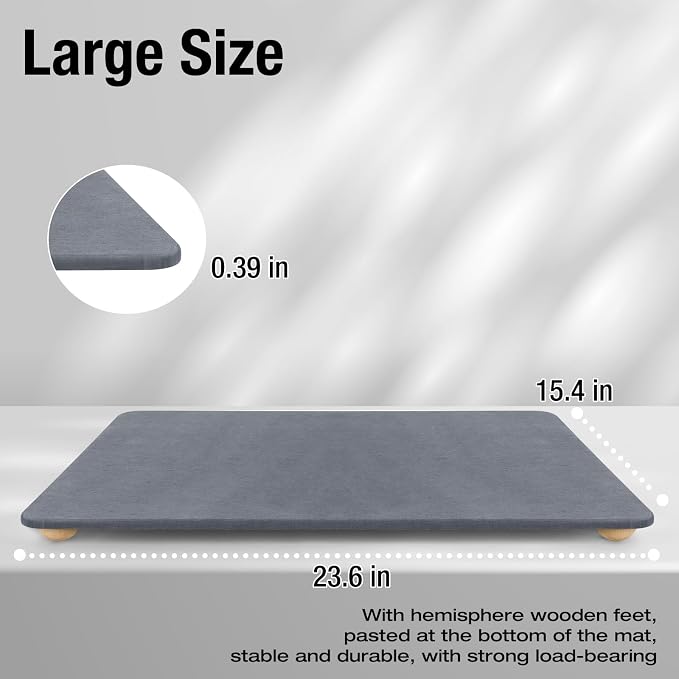 Large Stone Dish Drying Mat for Kitchen Counter, Heat Resistant - Image 2