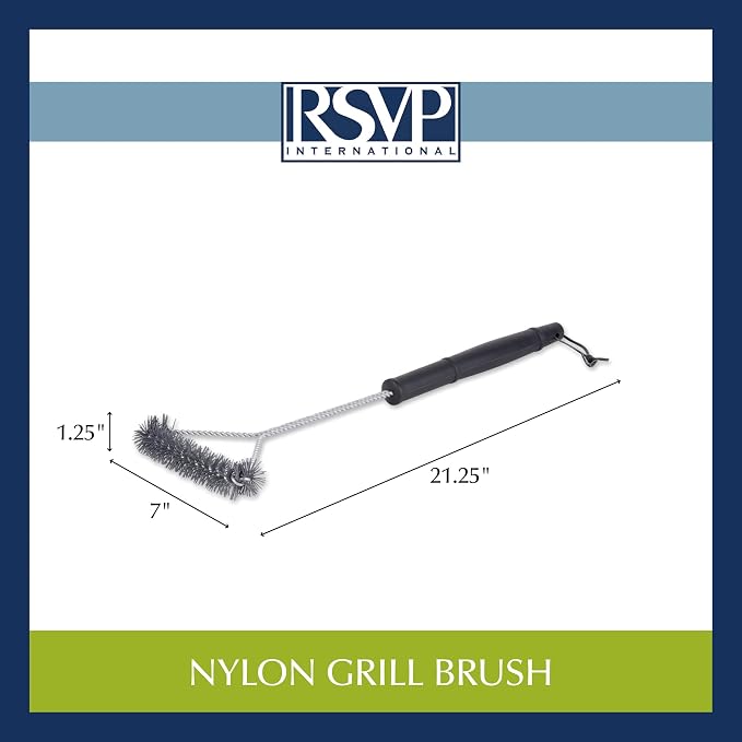 RSVP International Barbeque Grilling Collection Grill Cleaning Tool, Nylon Brush - Image 6