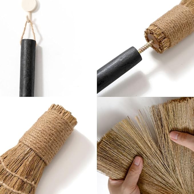 Natural Whisk Sweeping Black Handle Broom - Image 4