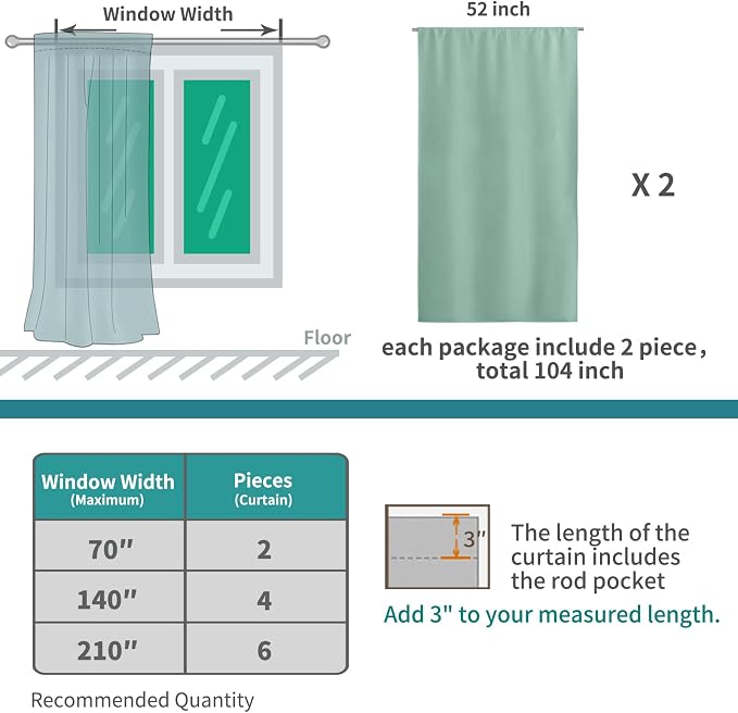 BGment Light Sage Blackout Curtains - Image 7
