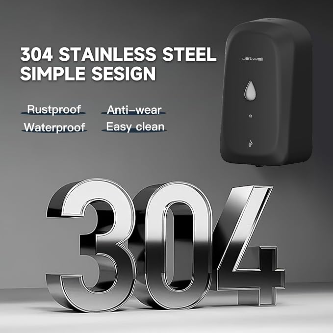 JETWELL Automatic Touch-Less Wall Mount Hand Soap Dispenser Liquid Drop Battery - Image 4