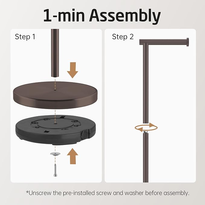 KES Bronze Toilet Paper Holder Stand, Toilet Roll Holder Free Standing - Image 8