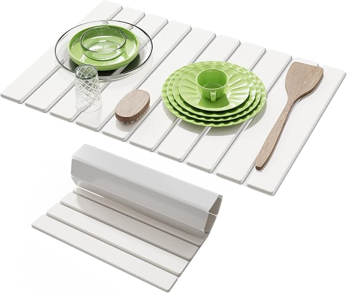 Large Stone Dish Drying Mats for Kitchen Counter, 23.6''x15.3'' Foldable Quick by AEFLMHealth%C2%B7Home