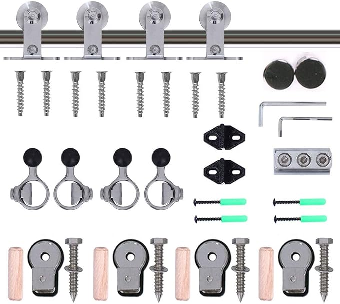 TSMST 7FT Sliding Barn Door Hardware Kit, Top Mount Stainless Steel Heavy Duty - Image 7