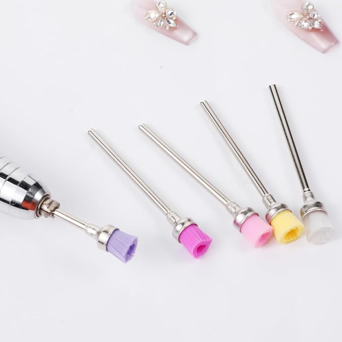 5 Pcs Nail Bit Brush Cuticle Clean up Drill Bit Brush Nail Drill Bits, Nails - Image 2