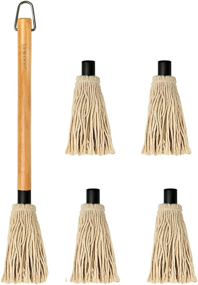 YFWOOD BBQ Mop Brushes for Sauce, 18 Inch Grill Basting Mop Wooden Long Handle by YFWOOD