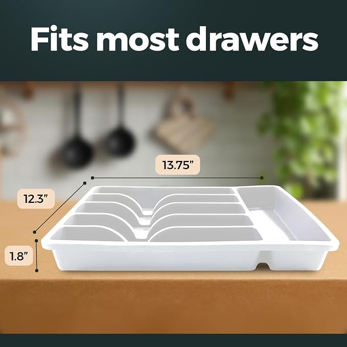Silicone Silverware Drawer Organizer – Non-Slip Utensil Holder - Image 2