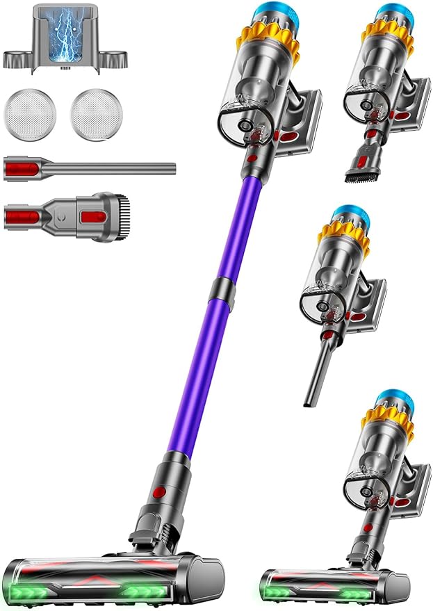 Cordless Vacuum Cleaner, 650W 55KPA 70Min Powerful Vacuum Cleaners by JRFYHFT