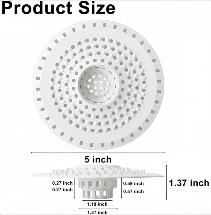 Shower Drain Hair Catcher, Premium Silicone Drain Protector & Shower Drain Cover - Image 2