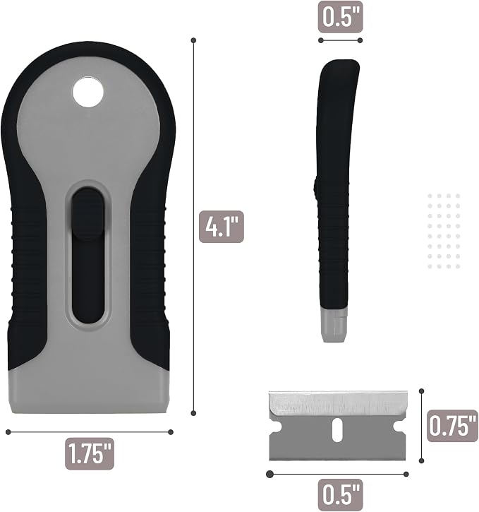 Bates- Razor Blade Scraper Tool, 2 Pack, 30 Extra Stainless Steel Blades - Image 5