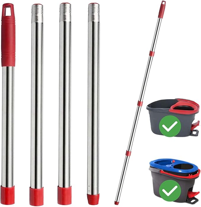 Spin Mop Replacement Handle, 4-Section 30-to-58 inch Mop Stick Replacement by Kimmkco