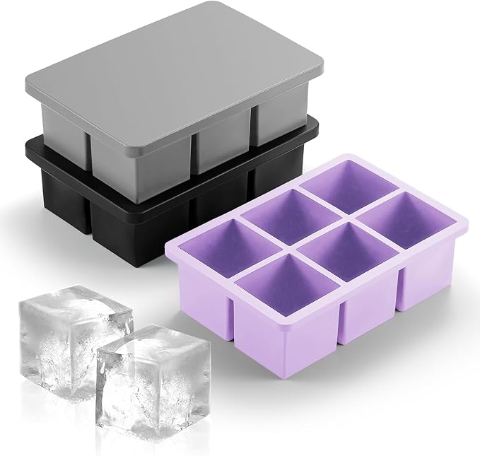 Nax Caki 3 Pack Silicone Large Ice Cube Tray by NAXCAKI