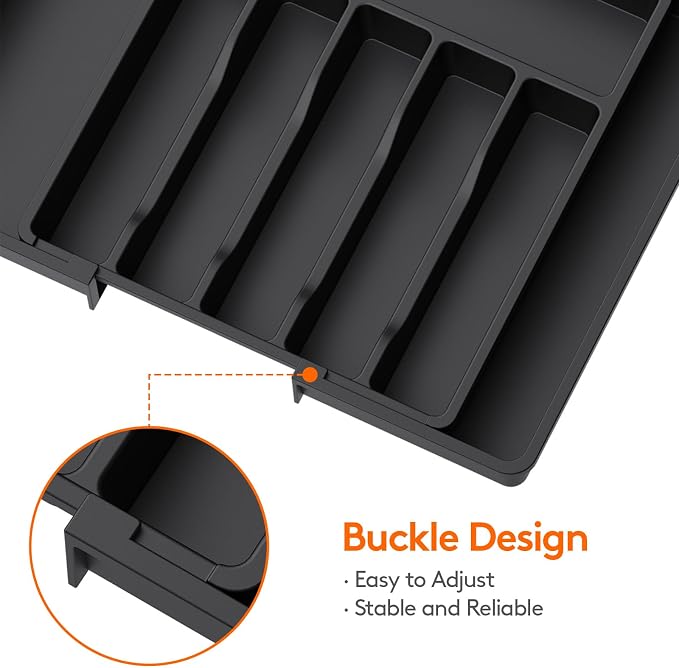 Lifewit Large Silverware Drawer Organizer, Expandable Utensil Tray - Image 6