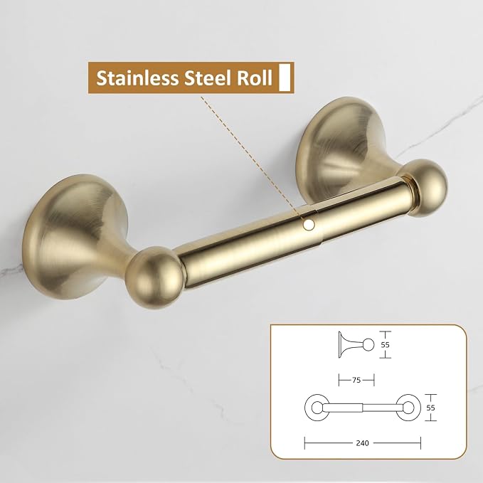 BGL Bathroom Accessories Set, Brushed Brass Towel Holder - Image 2