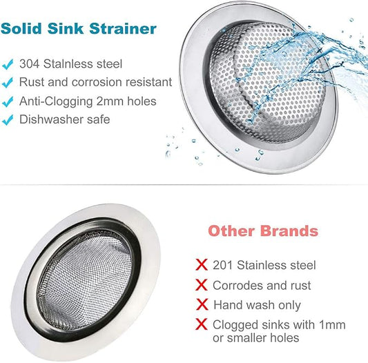 Kitchen Sink Drain Strainer 6 Pack Stainless Steel Sink Stopper, Anti-Clogging - Image 2