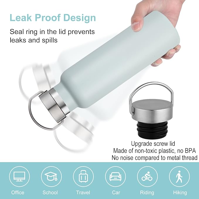 Neihepal 20 oz Insulated Water Bottles Bulk 4 Pack, Stainless Steel Double Wall - Image 4