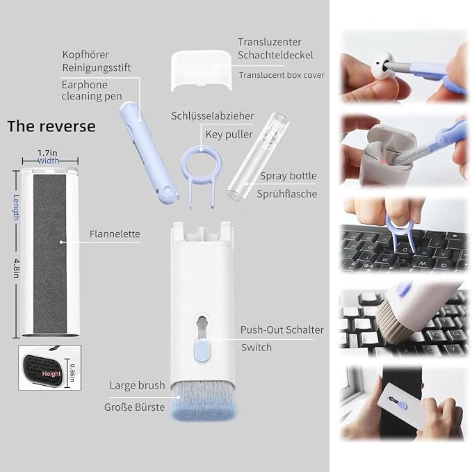 7-in-1 Keyboard Cleaner Earphones Cleaning Pen Keycap Puller Set - Image 6