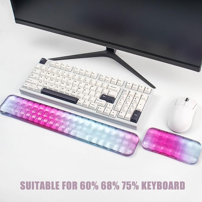 Gel Keyboard and Mouse Wrist Rest Set – Purple Wrist Rest - Image 3