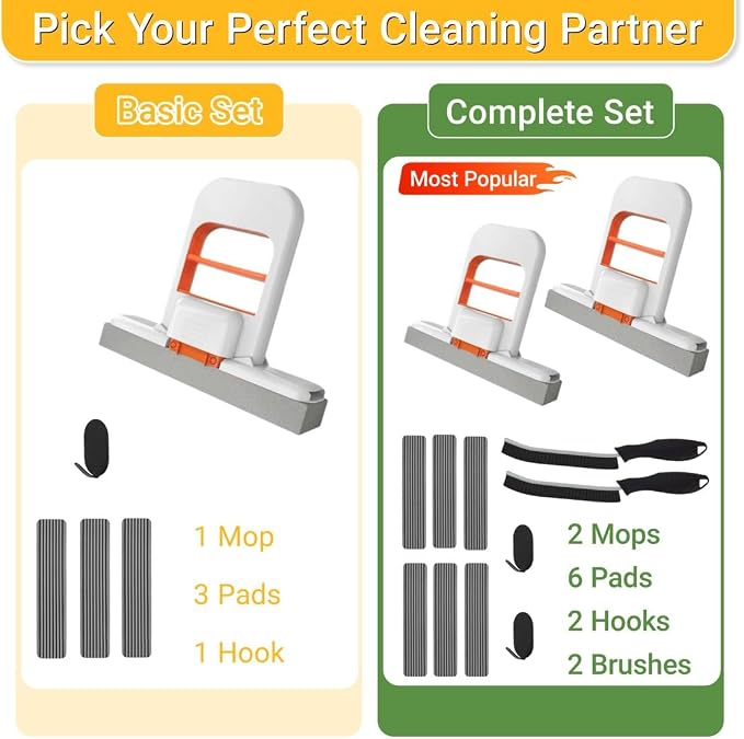 Mini Mop for Small Spaces, Foldable Self-Squeeze & Self-Wringing Wet Dry Sponge - Image 6