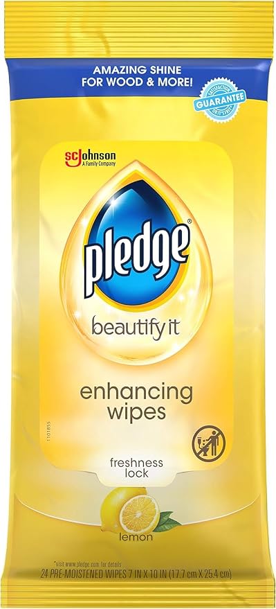 Pledge Multi-Surface Cleaner Spray and Wipes Bundle, Works on Leather, Lemon - Image 4