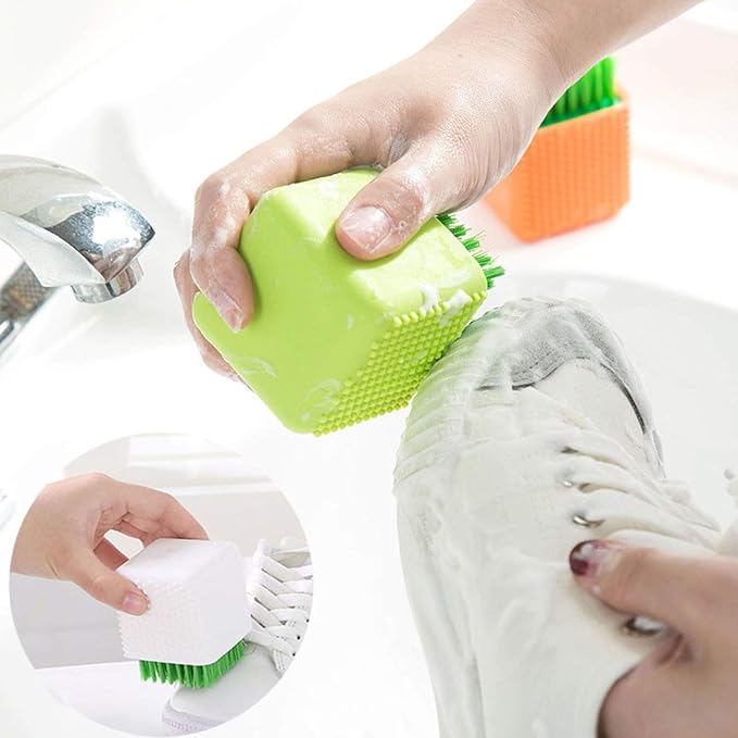 2 Pack Silicone Laundry Brush Scrub Multi-use Household Cloth Washing Brush - Image 4
