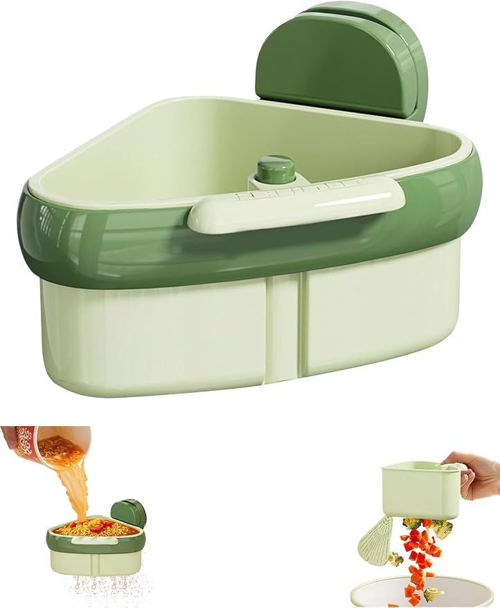 Suction Cup Sink Corner Rack Corner Sink Strainer Triangle Food Waste Catcher by ZLXHDL