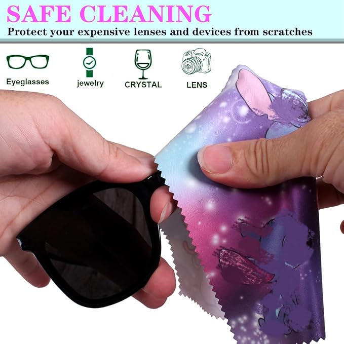 12 Pack Cartoon Colors Microfiber Cleaning Cloths-Cameras Lenses, Sunglasses - Image 2