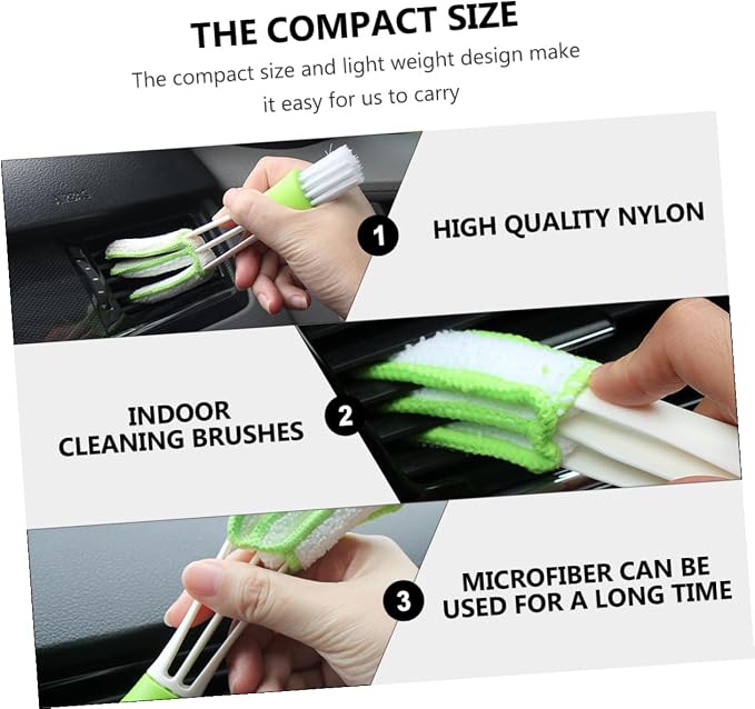 VALICLUD 3pcs Double Ended Car Air Vent Cleaning Brush Mini Duster - Image 3
