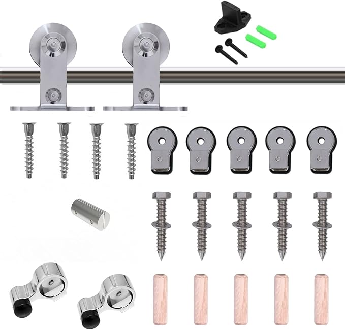 TSMST 6FT Sliding Barn Door Hardware Kit, Top Mount Stainless Steel Heavy Duty - Image 6
