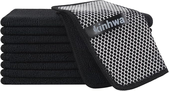 KinHwa Kitchen Washcloths for Dishes Absorbent Microfiber Dish Cloths Quick Dry by KinHwa