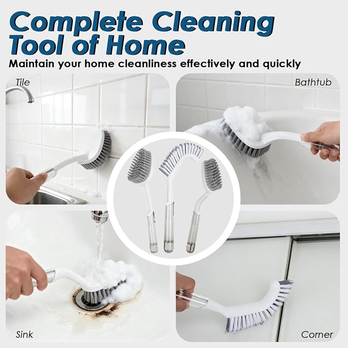 3 Pack Heavy Duty Bathroom Scrub Brush - Image 7