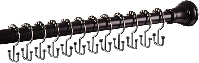 Utopia Alley HK1RB Deco Flat Double Roller Shower Curtain Hooks; Oil Rubbed - Image 3