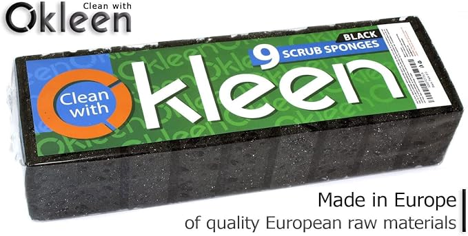 Black Multi Use Scrub Sponges. Made in Europe. 18 Pack, 4.3x2.8x1.4 inches. - Image 2