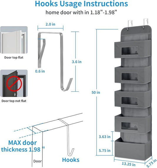 5-Shelf Over The Door Hanging Organizer - Image 2