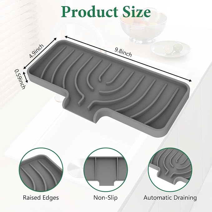GUUKIN Sponge Holder for Kitchen Sink, Sink Caddy and Soap Tray | 10x5 inch - Image 2
