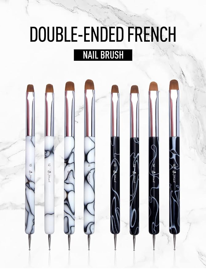 French Nail Brush, YIHUALE 2 Way French Gel Acrylic Nail Art Kolinsky Brush - Image 3