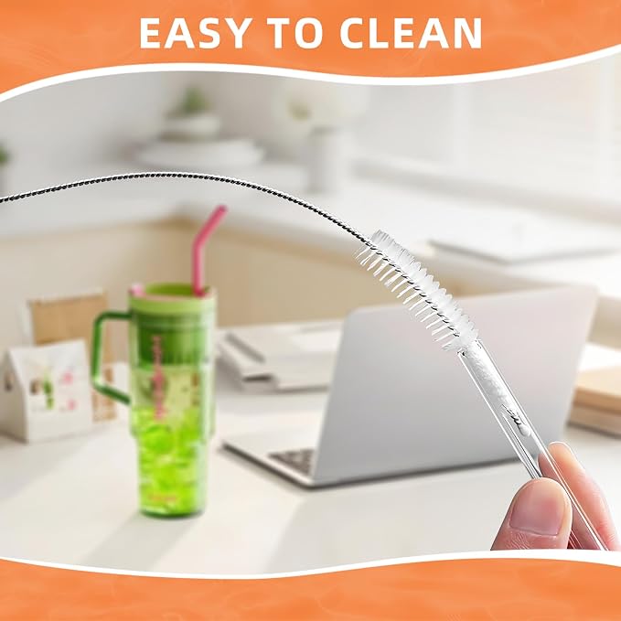 Cleaning Brushes for Reusable Drinking Straws, Long Wire Handle, Bottle and - Image 5
