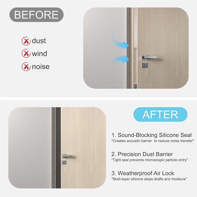 Heavy-Duty 20 ft x 1 in Weather Stripping, Door Draft Stopper Silicone Seal - Image 4