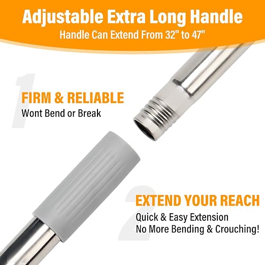 4 in 1 Tile Shower Cleaner Brush, Long Handled Scrub Brush - Image 7