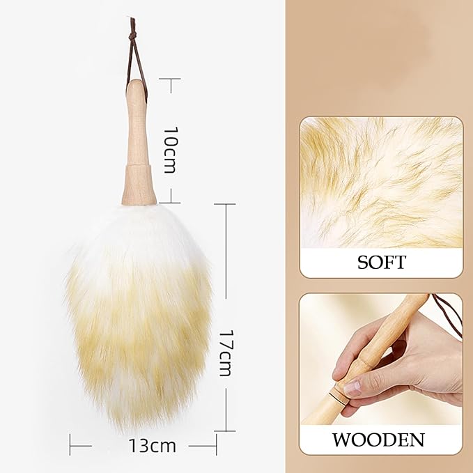 Wool Duster, Long Handle Duster, Wool Lambswool Cleaning Brush Duster, Wool - Image 2