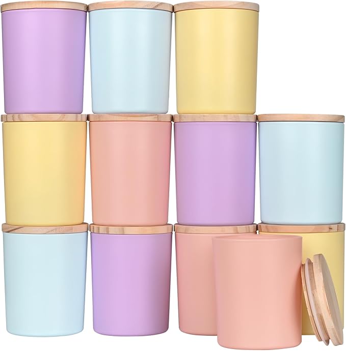 SHOWIN Thick Candle Jars for Making Candles 12 Pcs, 7 OZ Empty Jars by Showin