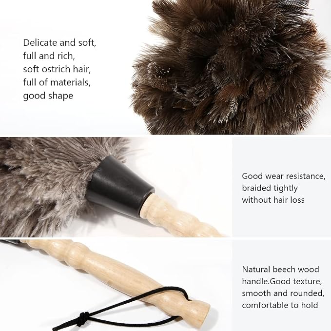 Ostrich Feather Duster 14 inch Fluffy Natural Genuine Ostrich Feathers - Image 3