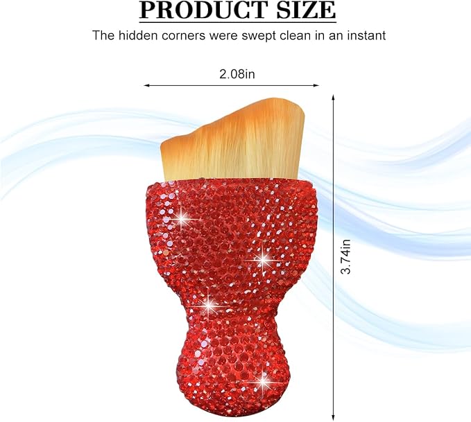 Bling Car Detailing Brush, Crystal Rhinestone Non-Scratch Vehicle Cleaning Dust - Image 2