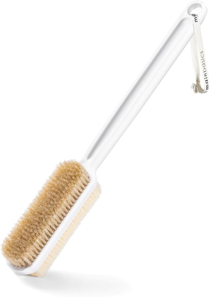 MainBasics Back Scrubber for Shower – Long Handle Dual-Sided Brush for Body by MainBasics
