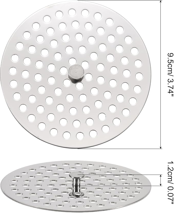 uxcell Shower Drain Hair Catcher, 3.7 inch Stainless Steel Round Floor Drain - Image 2